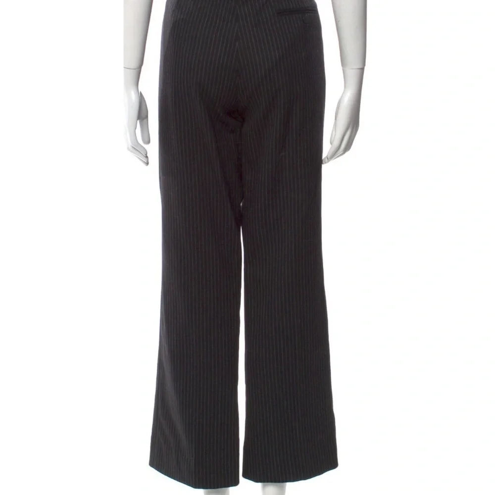 BURBERRY London Stripped Wide Wool‎ leg pants black sz 12